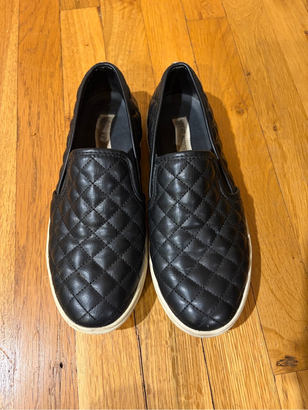 Women’s Steve Madden Black Quilted Slip-On Sneakers